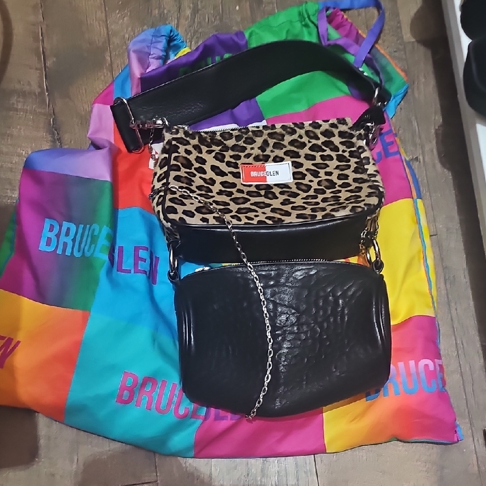 Brucelin Leopard and Black Crossbody Bag